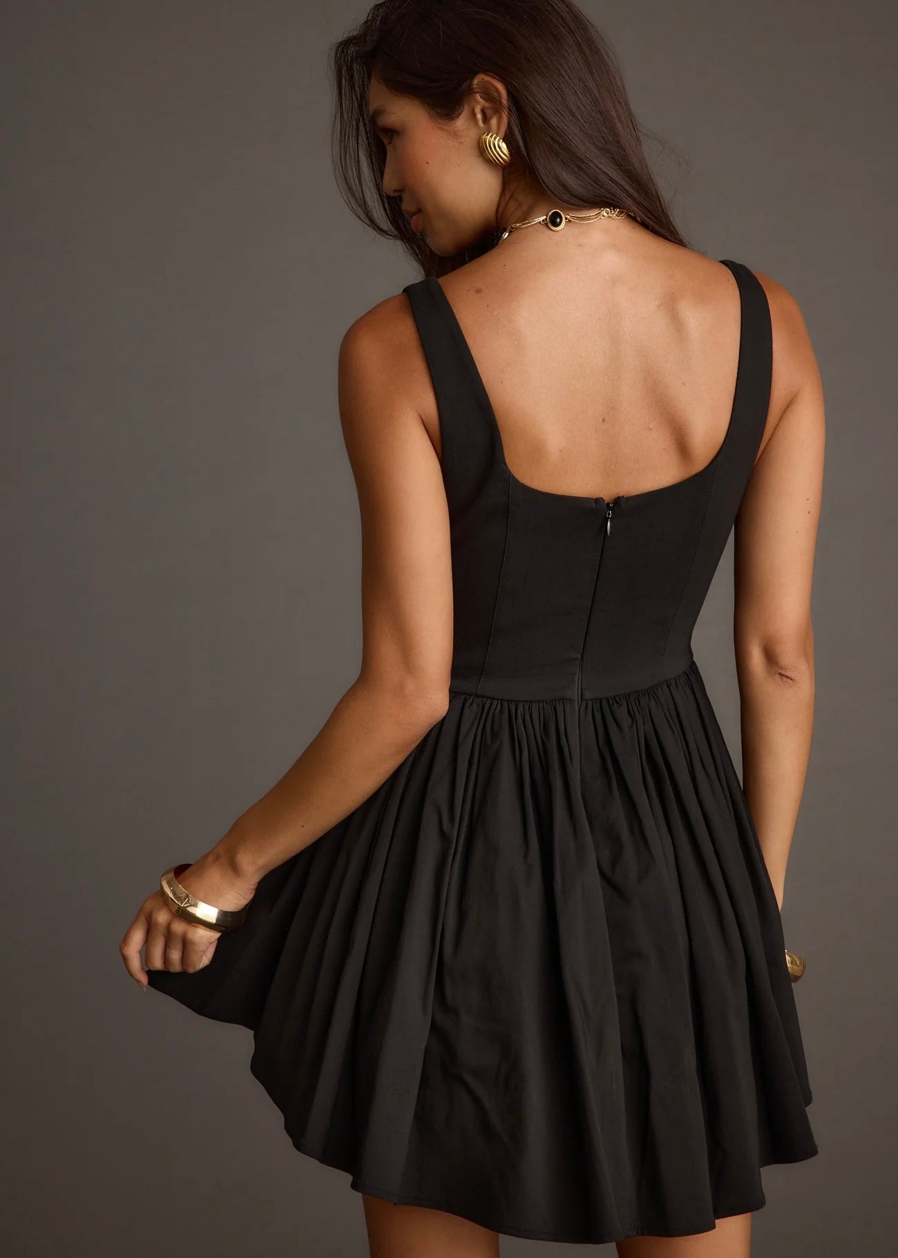 Midnight Sway Flared Mini Dress