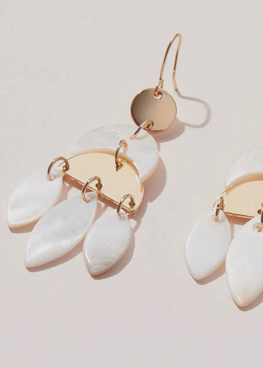 3 Drop Mother of Pearl Earrings