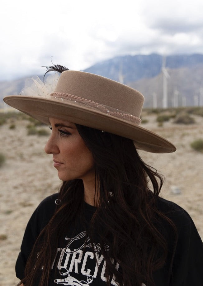 Ethereal Blossom: One-of-a-Kind Boho Hat by Sherri Baldy