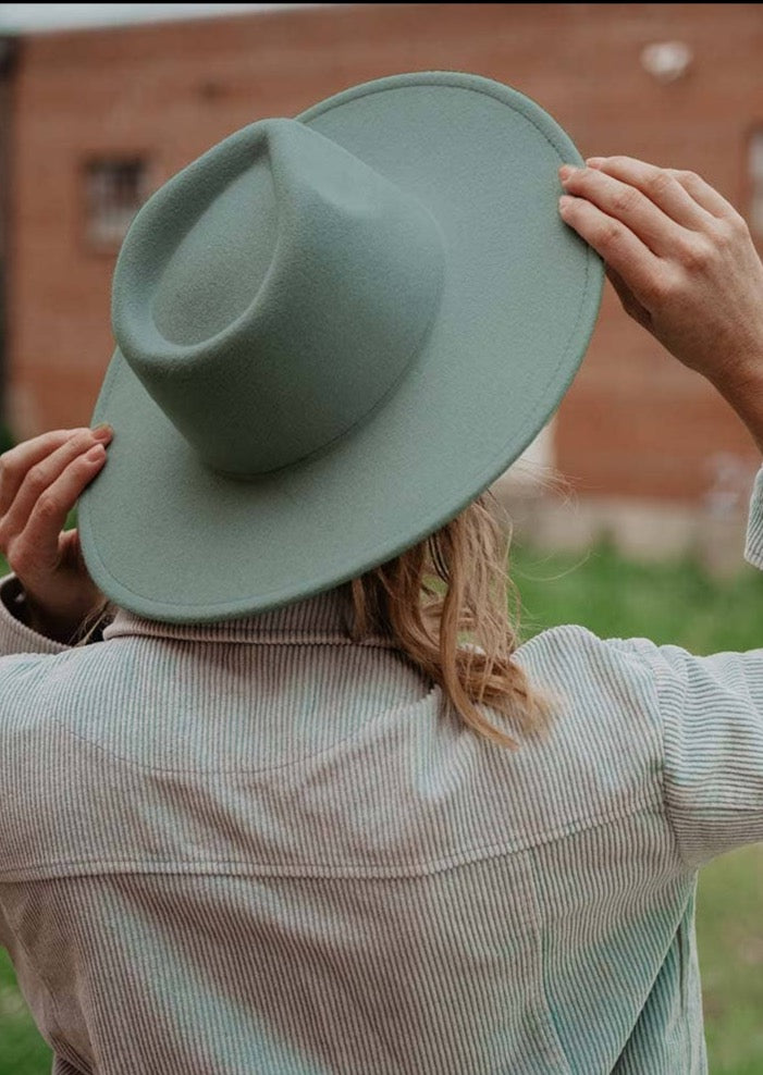 Charlie Mint Green Wide Brim Felt Hat
