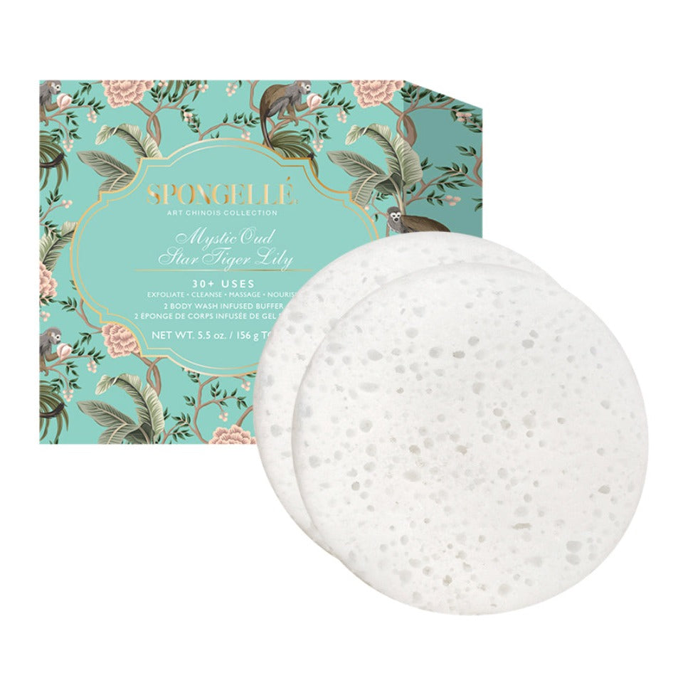 Spongellé Mystic Oud Star Tiger Lily Box Duo Body Wash Infused Buffer