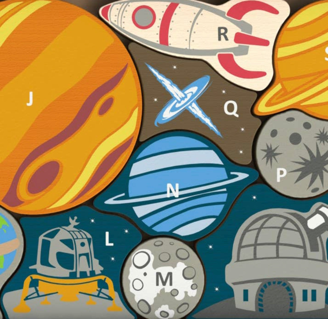 Astronaut in Space A to Z Wood Puzzle & Playset