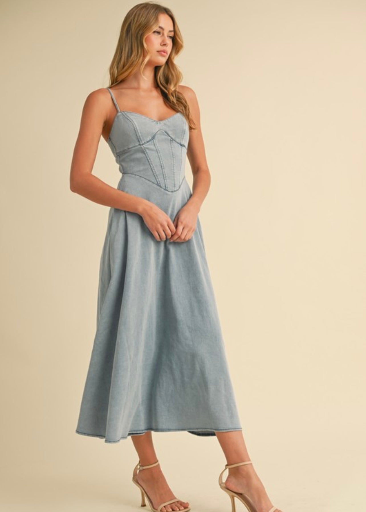 Chambray Charm Midi Dress