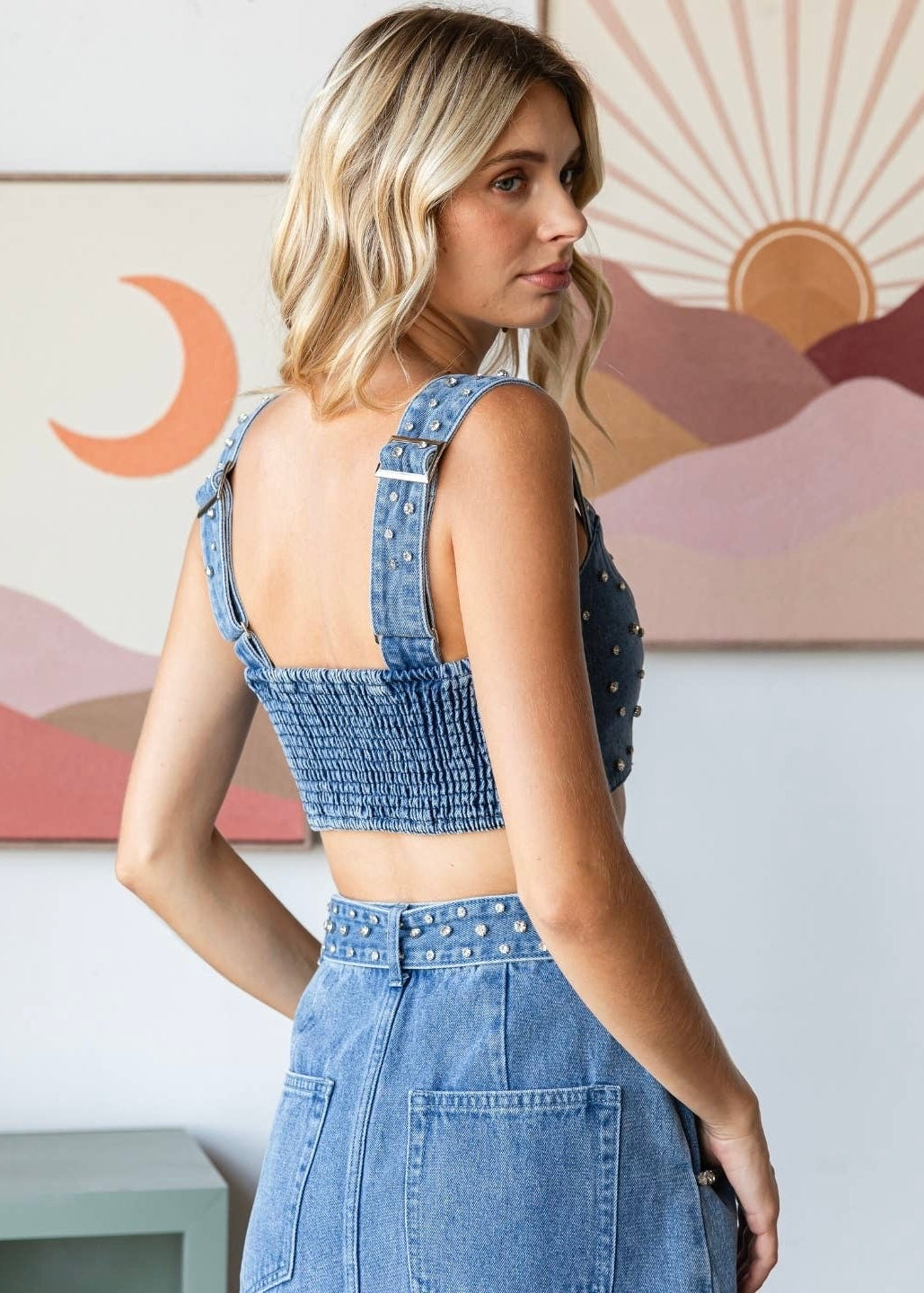 Rhinestone Cowgirl Denim Tank Top
