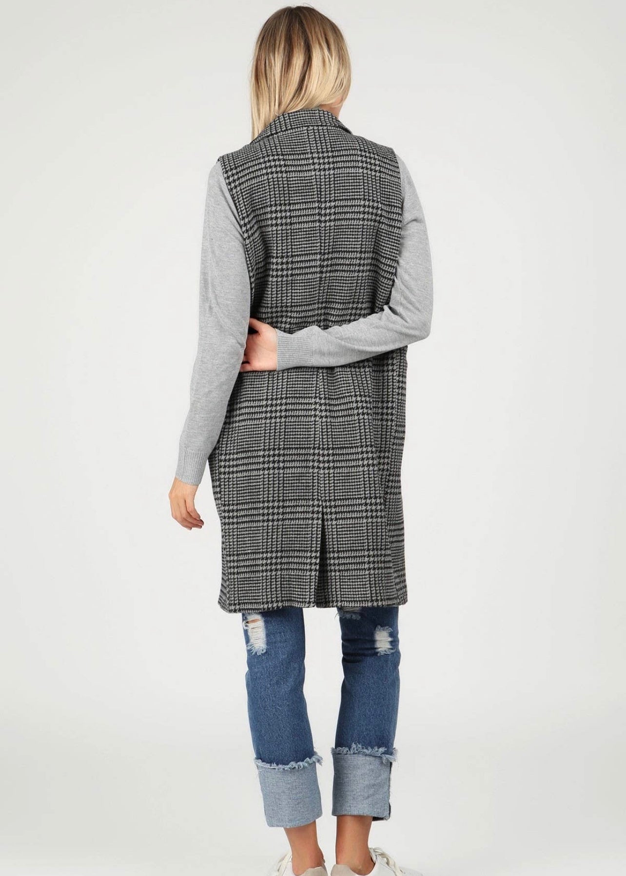 Sweet Escape Herringbone Trench Vest