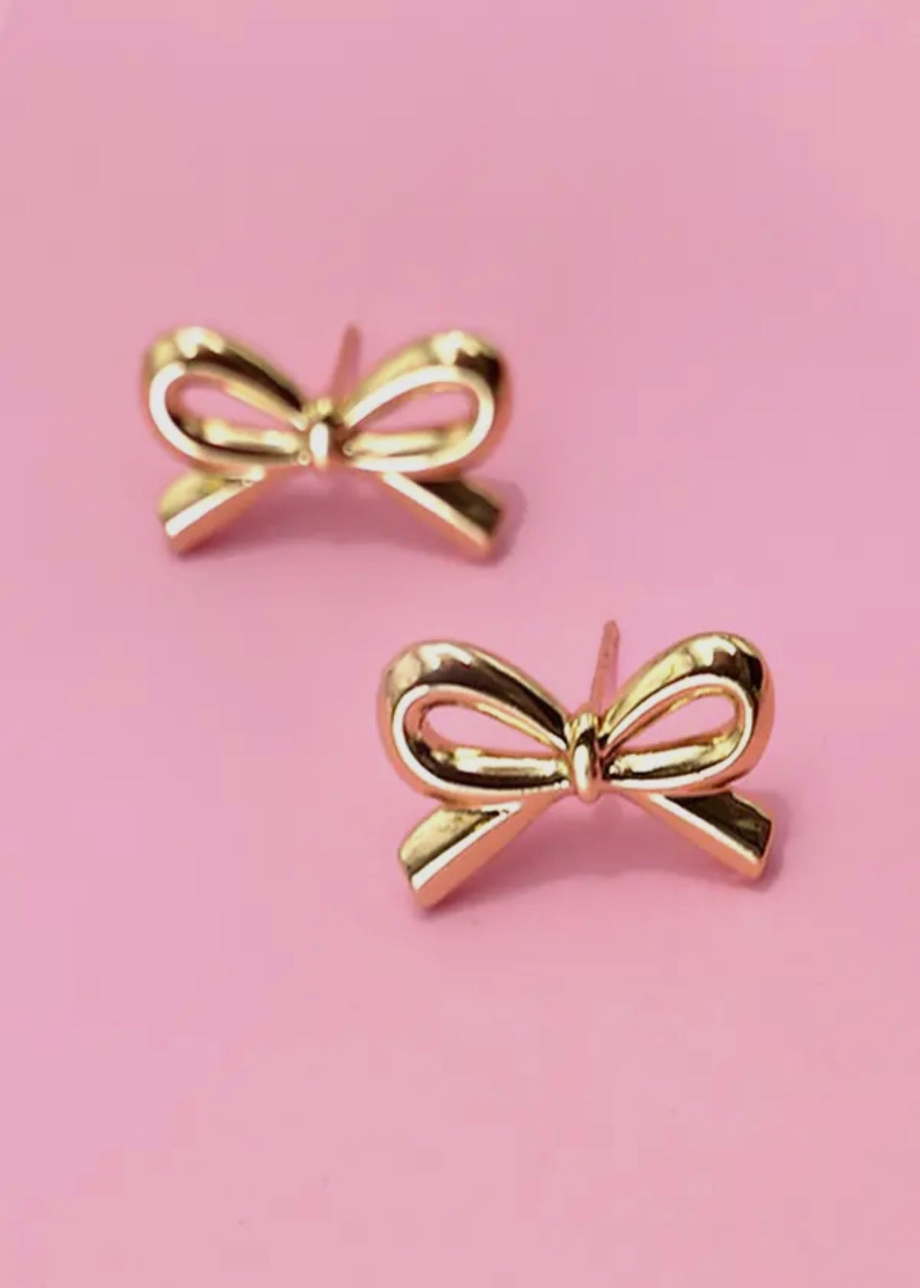 18K Stainless Steel Tarnish Free Bow Stud Earrings