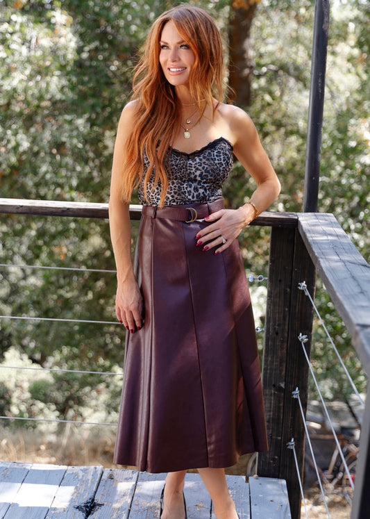 Dahlia Nights Leather Skirt