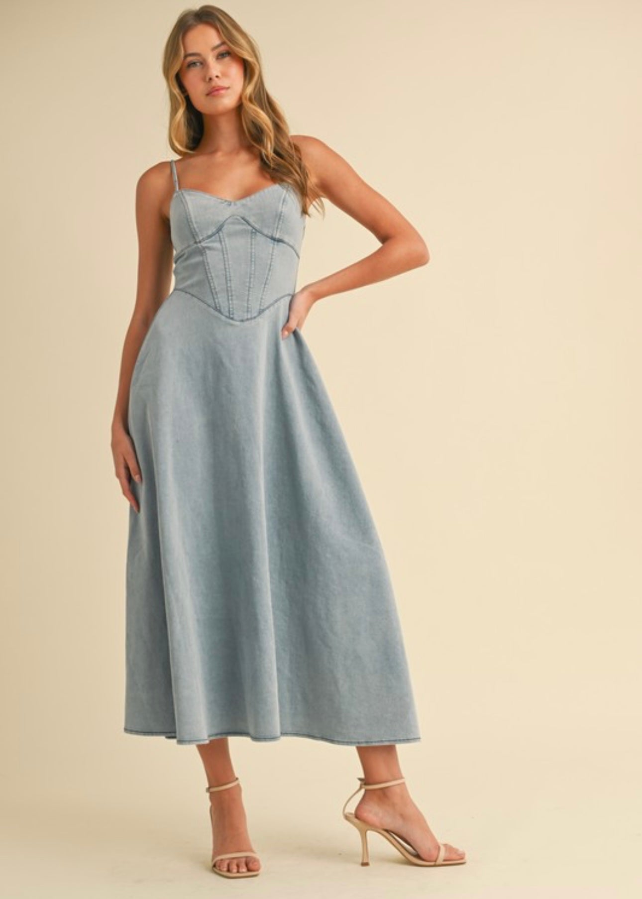 Chambray Charm Midi Dress