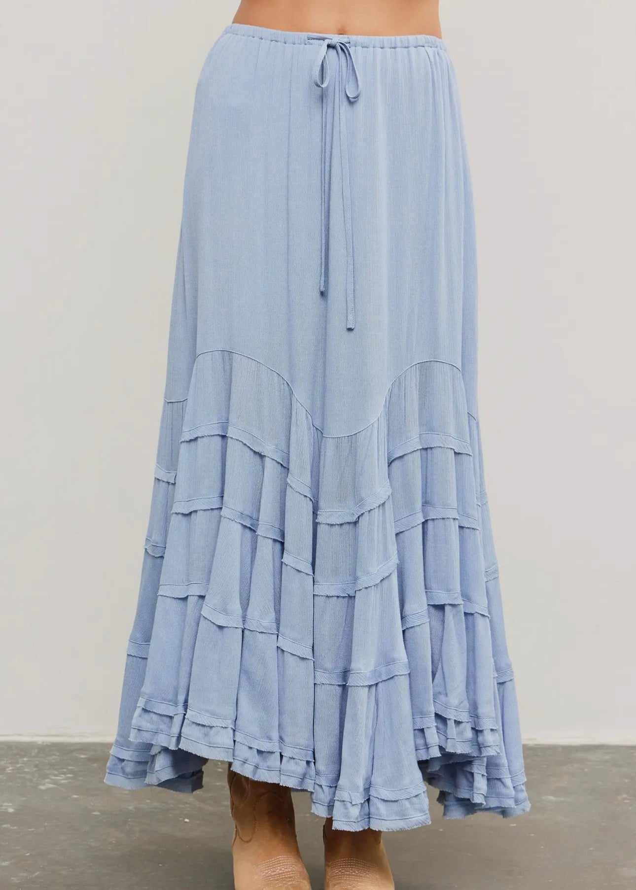 Festival Flair Wave Tiered Skirt in Periwinkle