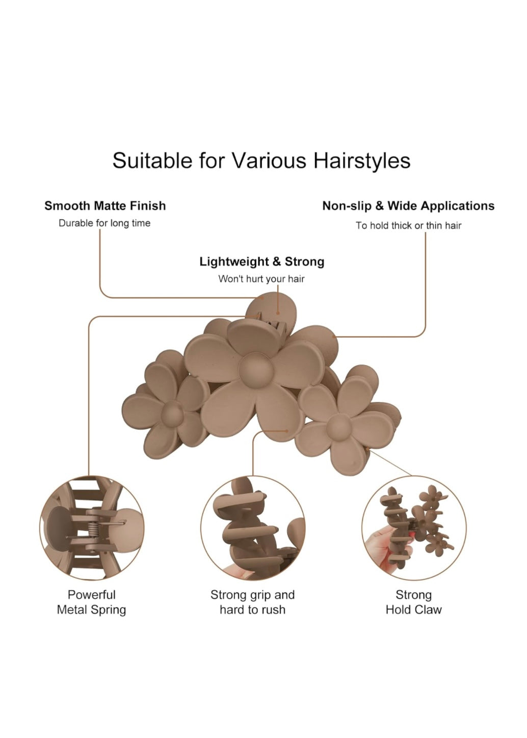 Flower Stacked Hair Claws