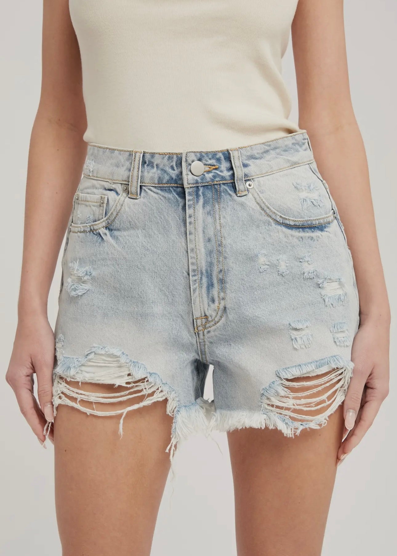 FOMO Fringe High Waist Cutoff Shorts