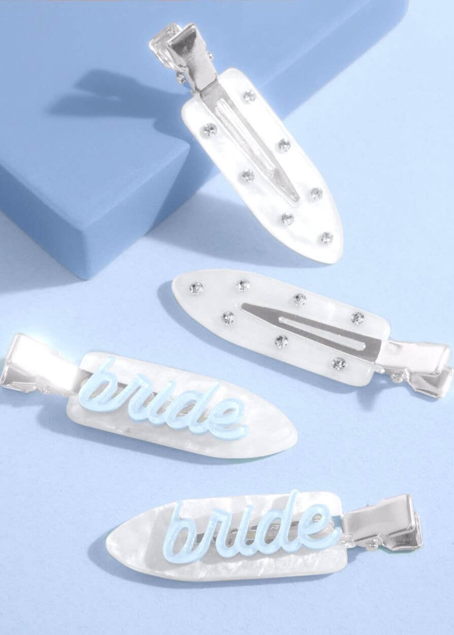 Something Blue Acrylic Bridal Hair Clips