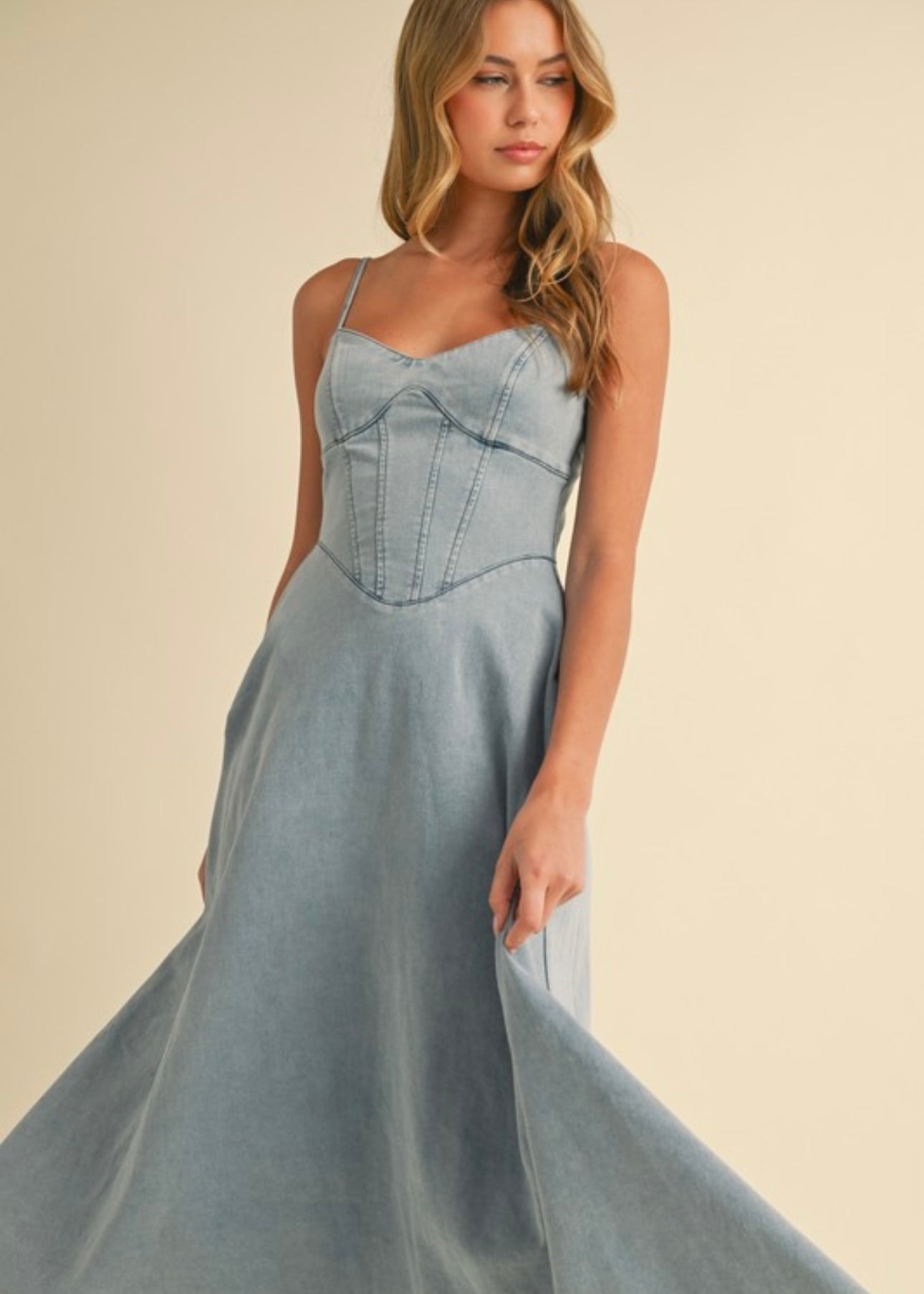 Chambray Charm Midi Dress
