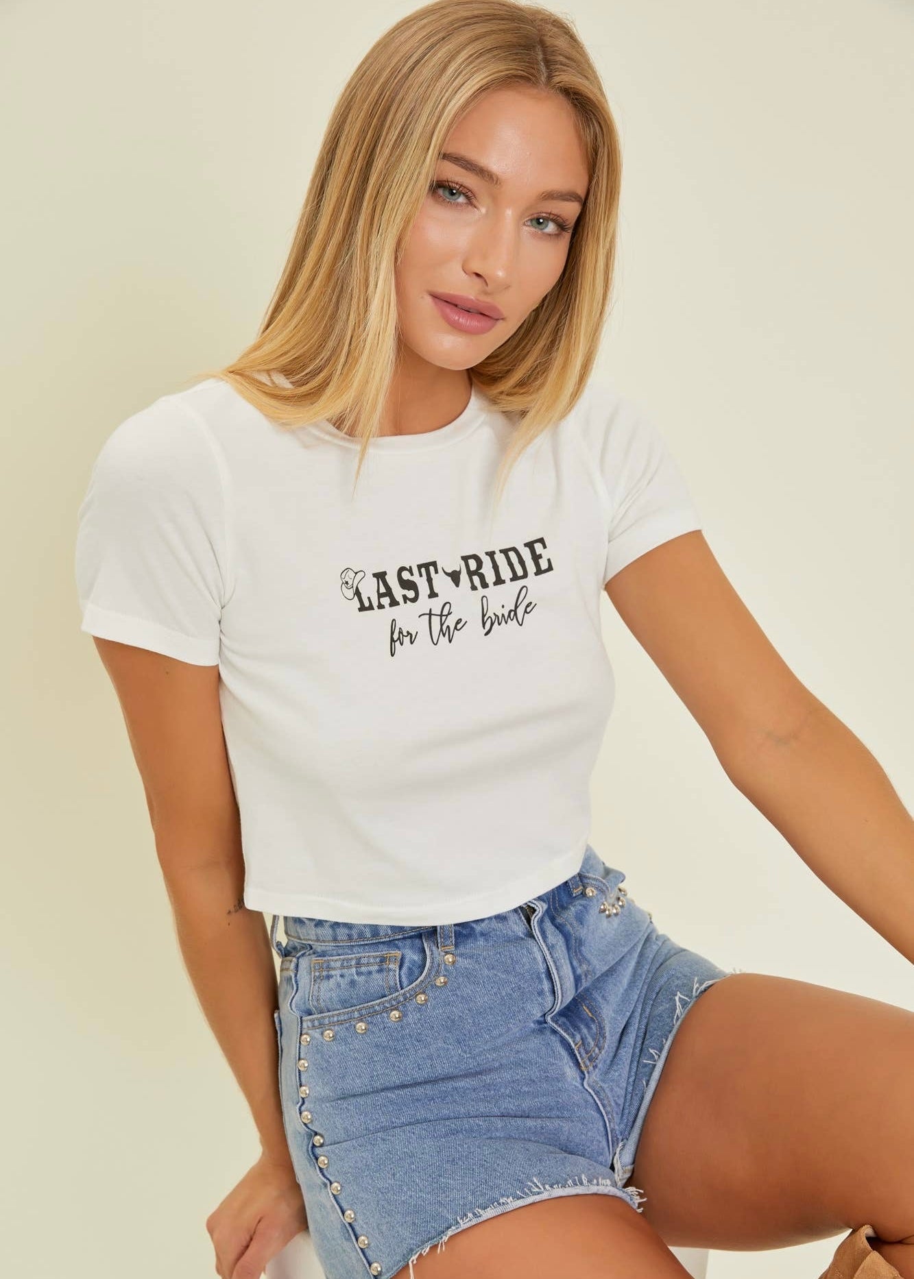Last Ride for the Bride Cropped Baby Tee