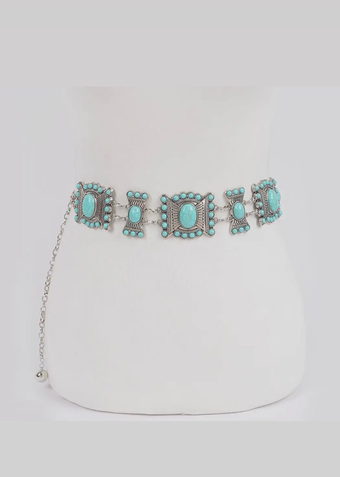 My Maria Western Concho Disc Chain Belt in Silver