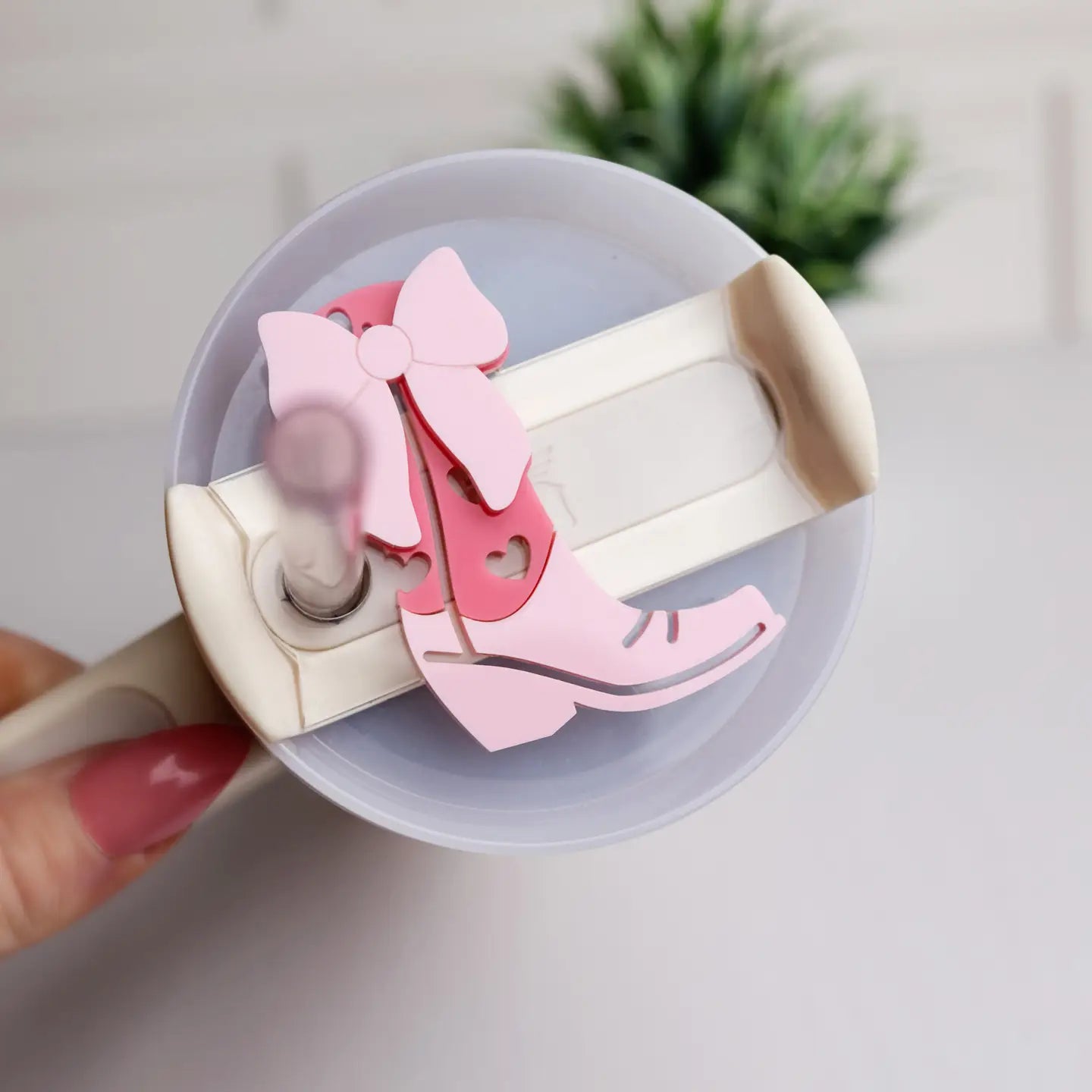 Acrylic Boot & Bow Tumbler Topper