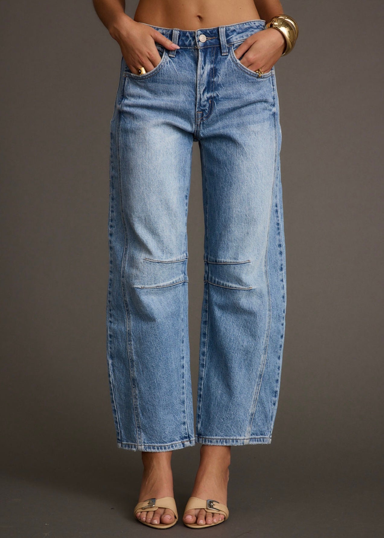 Infamous High Rise Barrel Leg Jeans