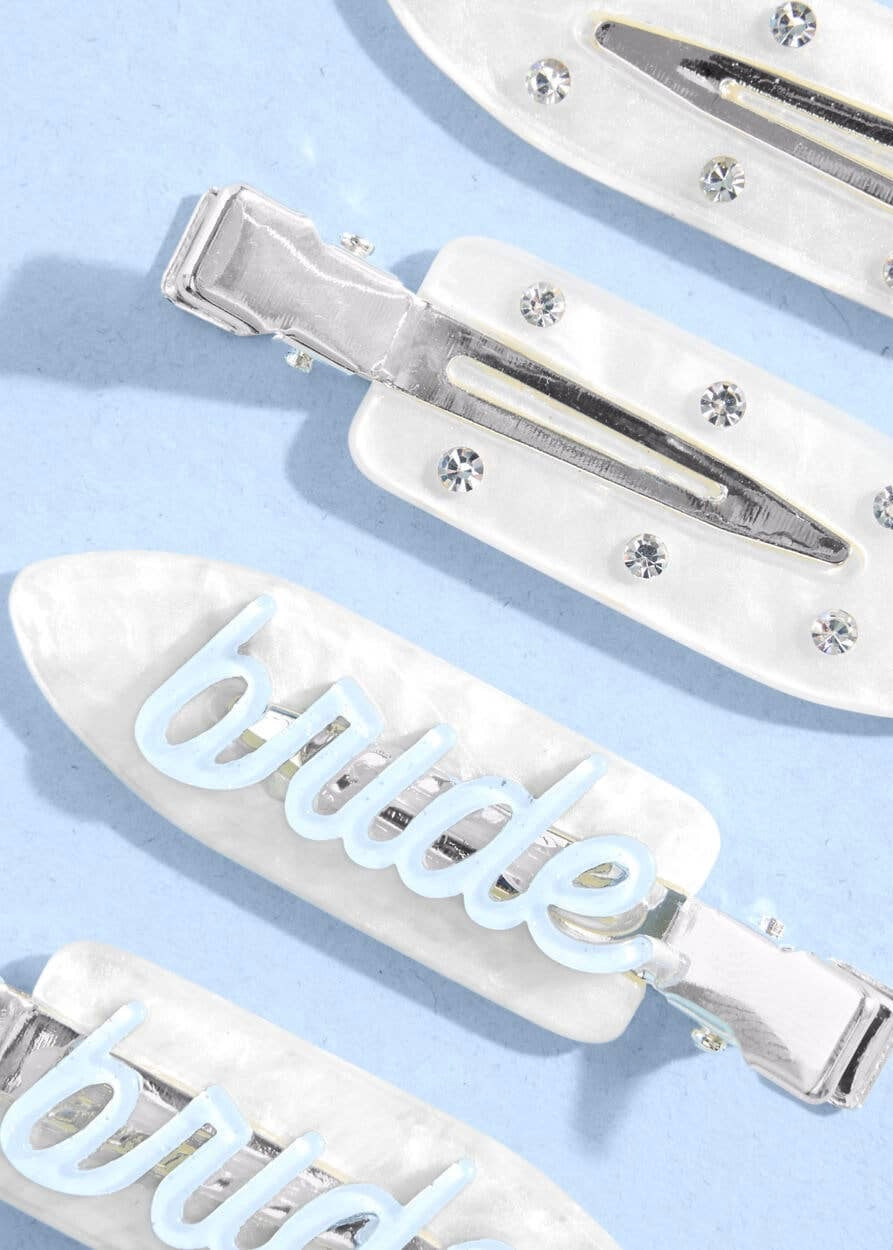 Something Blue Acrylic Bridal Hair Clips