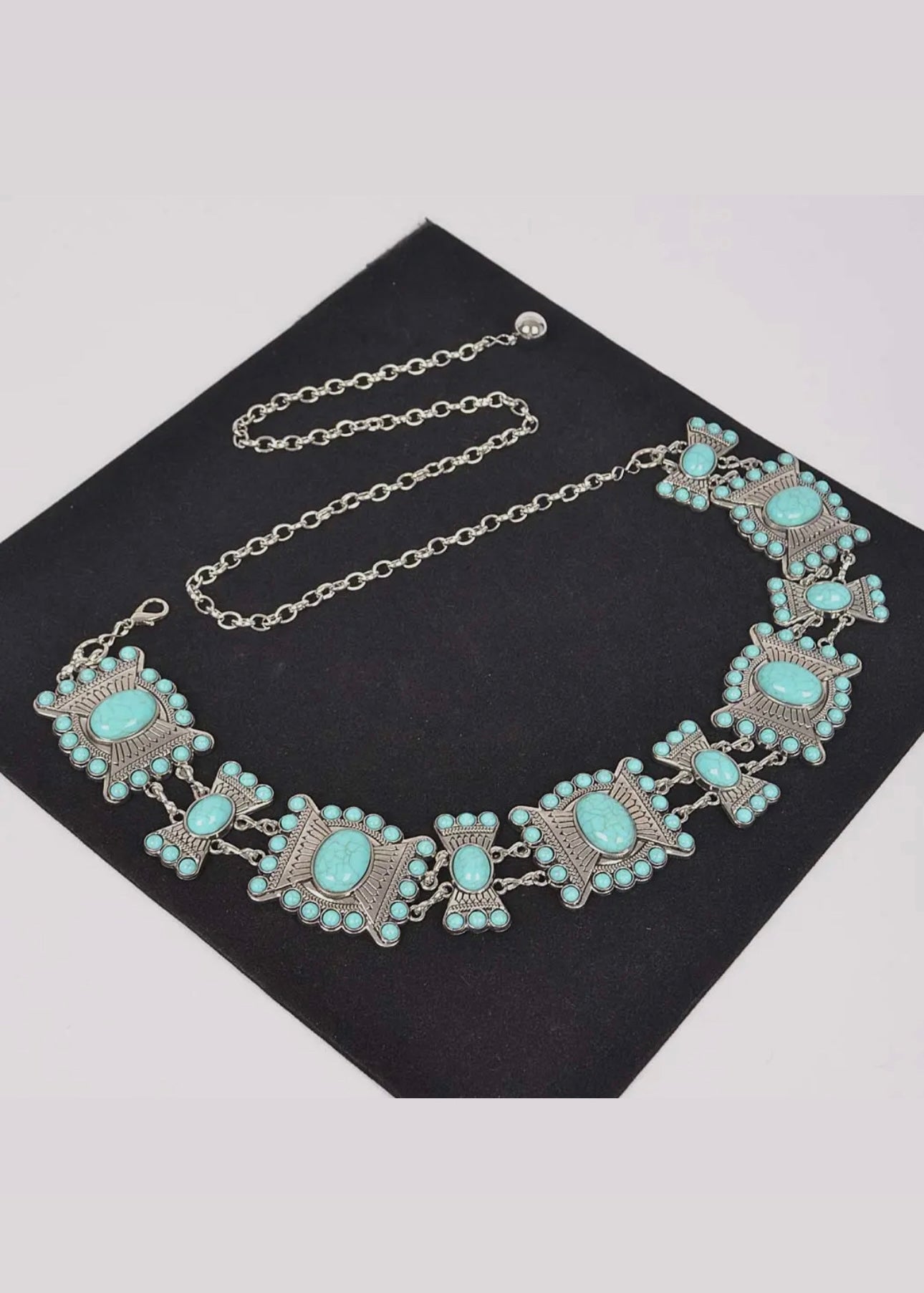 My Maria Western Concho Disc Chain Belt in Silver