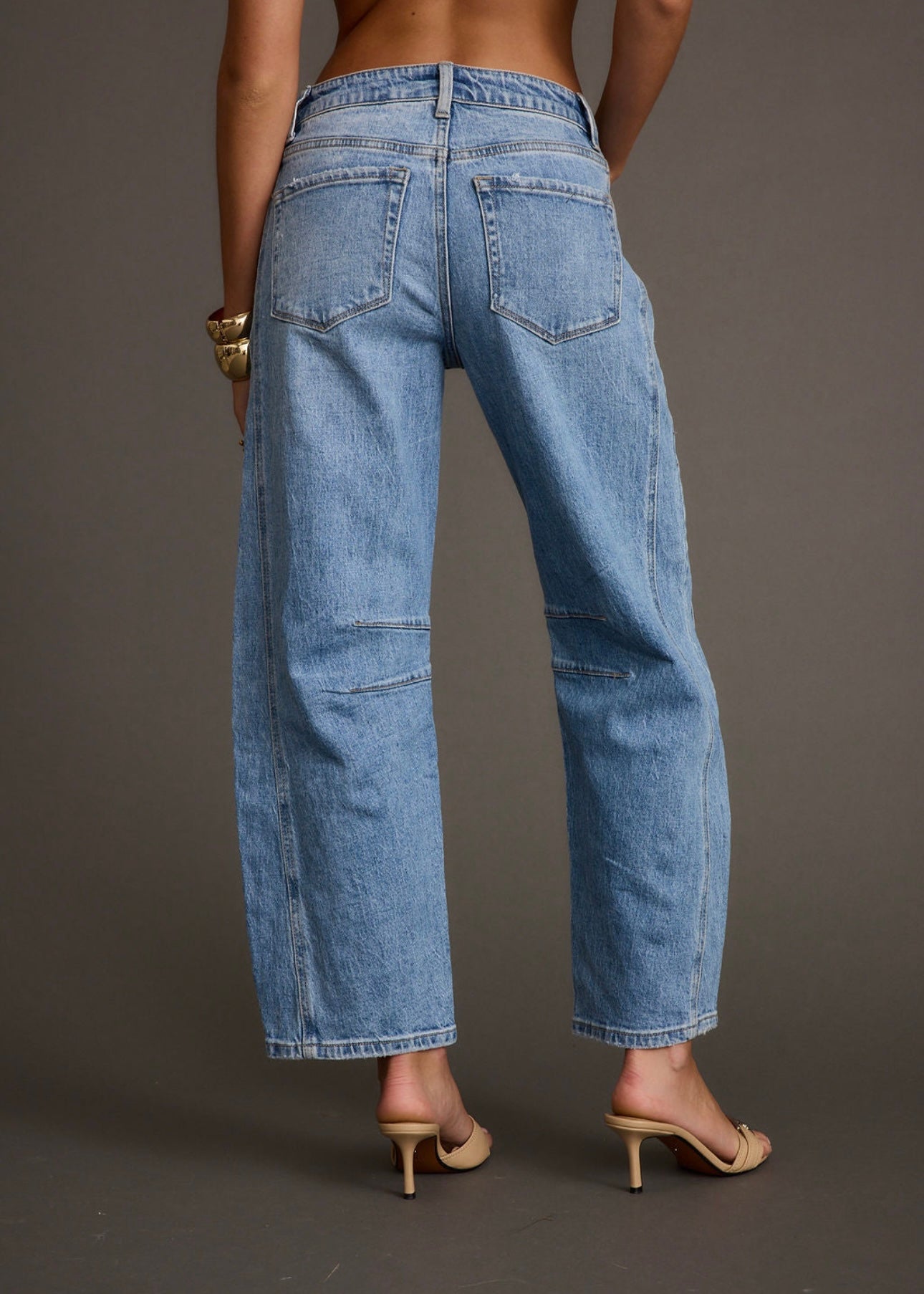Infamous High Rise Barrel Leg Jeans