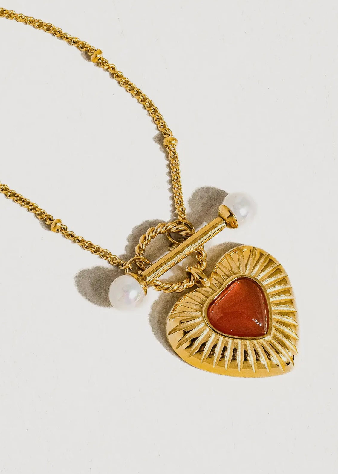 Havana 18K Non-Tarnish Vintage Heart Chain Necklace