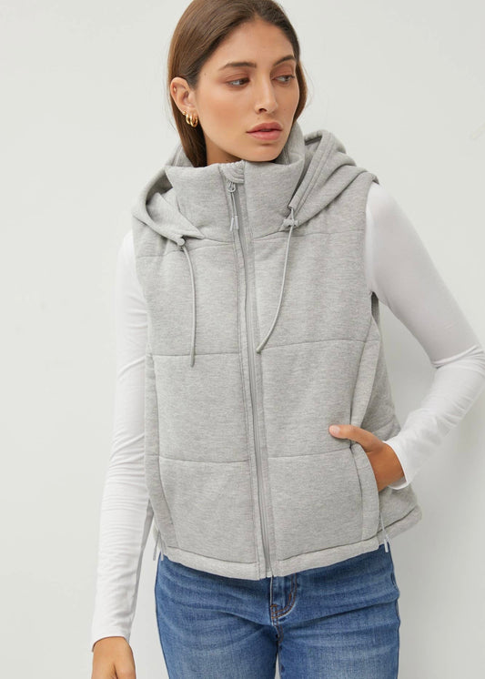 After the Storm Hooded Vest in Heather Grey