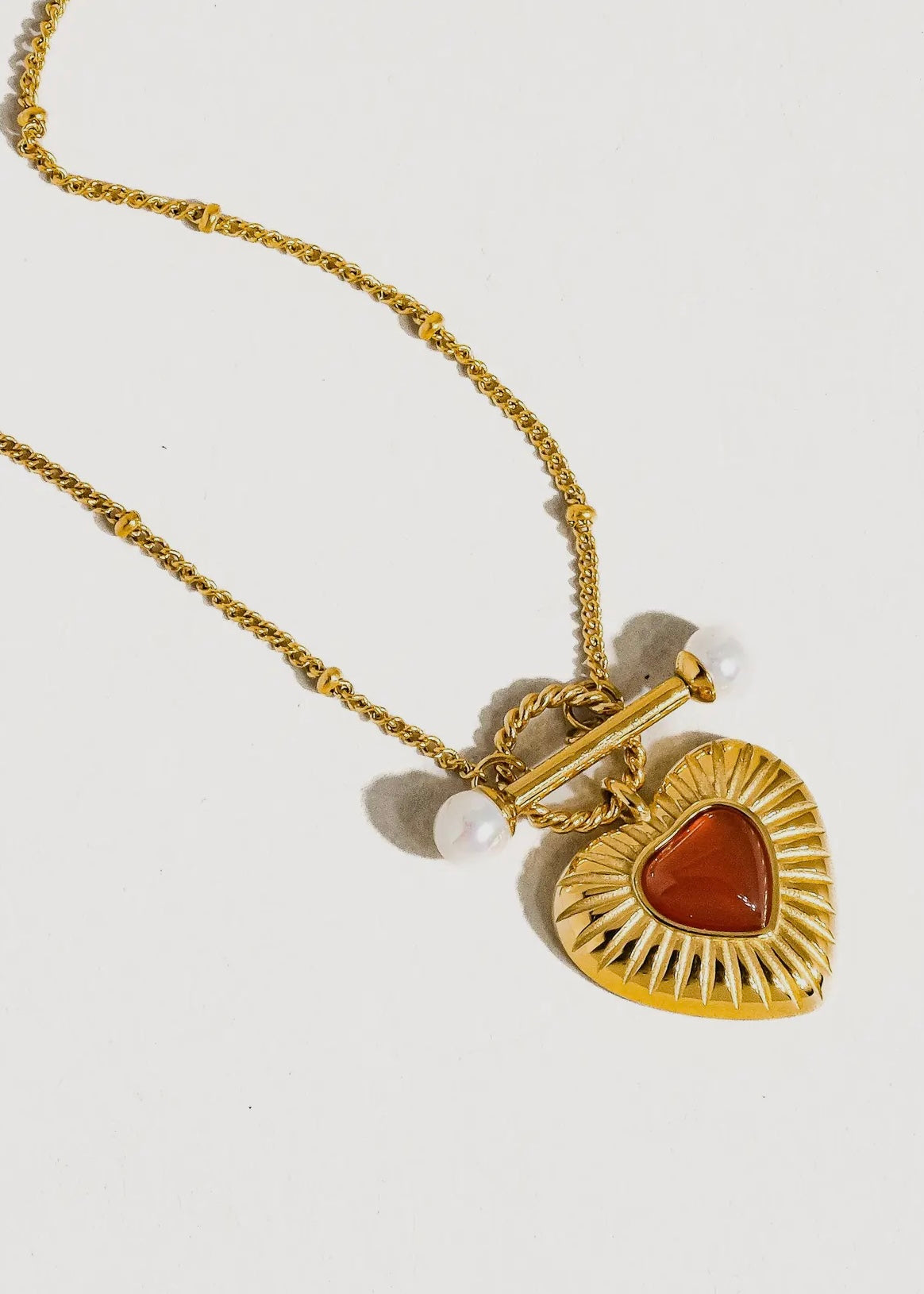 Havana 18K Non-Tarnish Vintage Heart Chain Necklace
