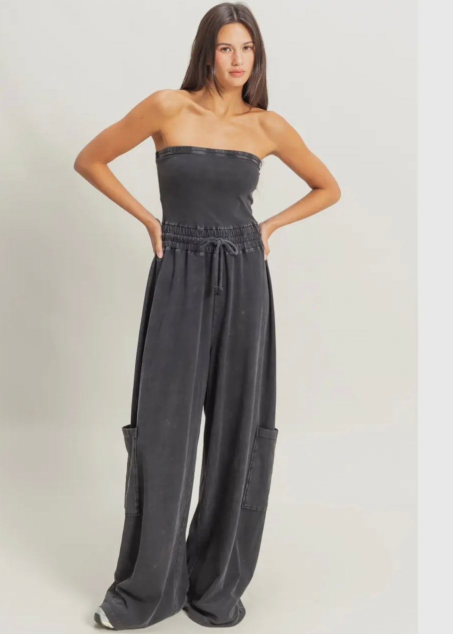 Lucky Girl Syndrome Jumpsuit in Charcoal