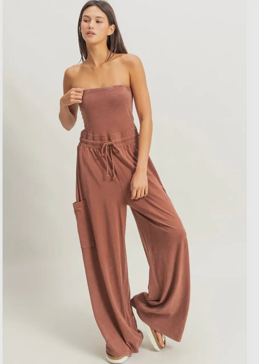 Lucky Girl Syndrome Jumpsuit in Brick