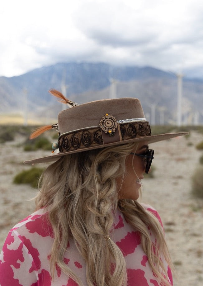 Sunflower Dreams: One-of-a-Kind Boho Hat by Sherri Baldy