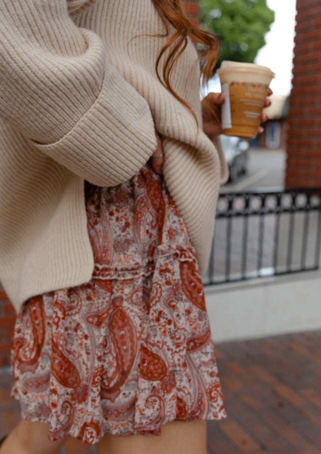 Summer Nights Paisley Mini Skirt