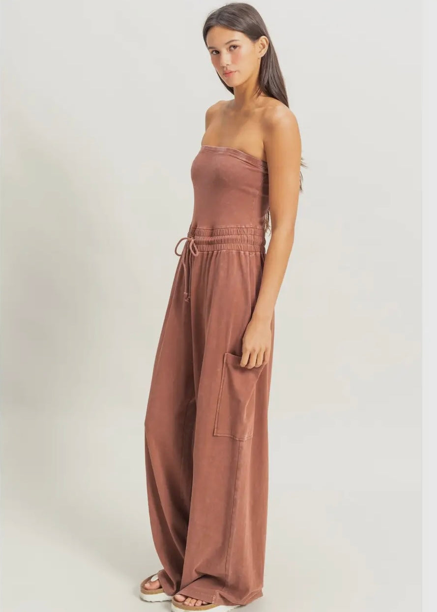 Lucky Girl Syndrome Jumpsuit in Brick
