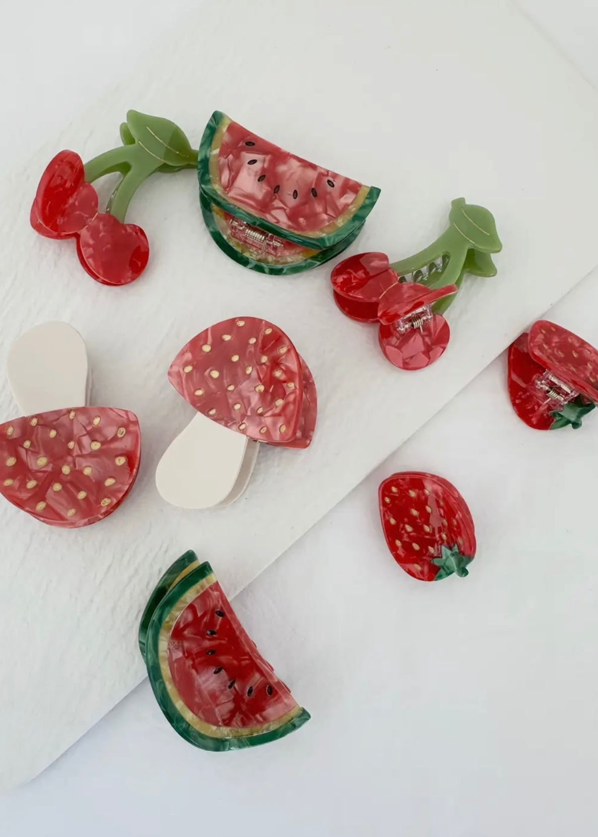 Fruity Delight Acrylic Hair Claw Clips