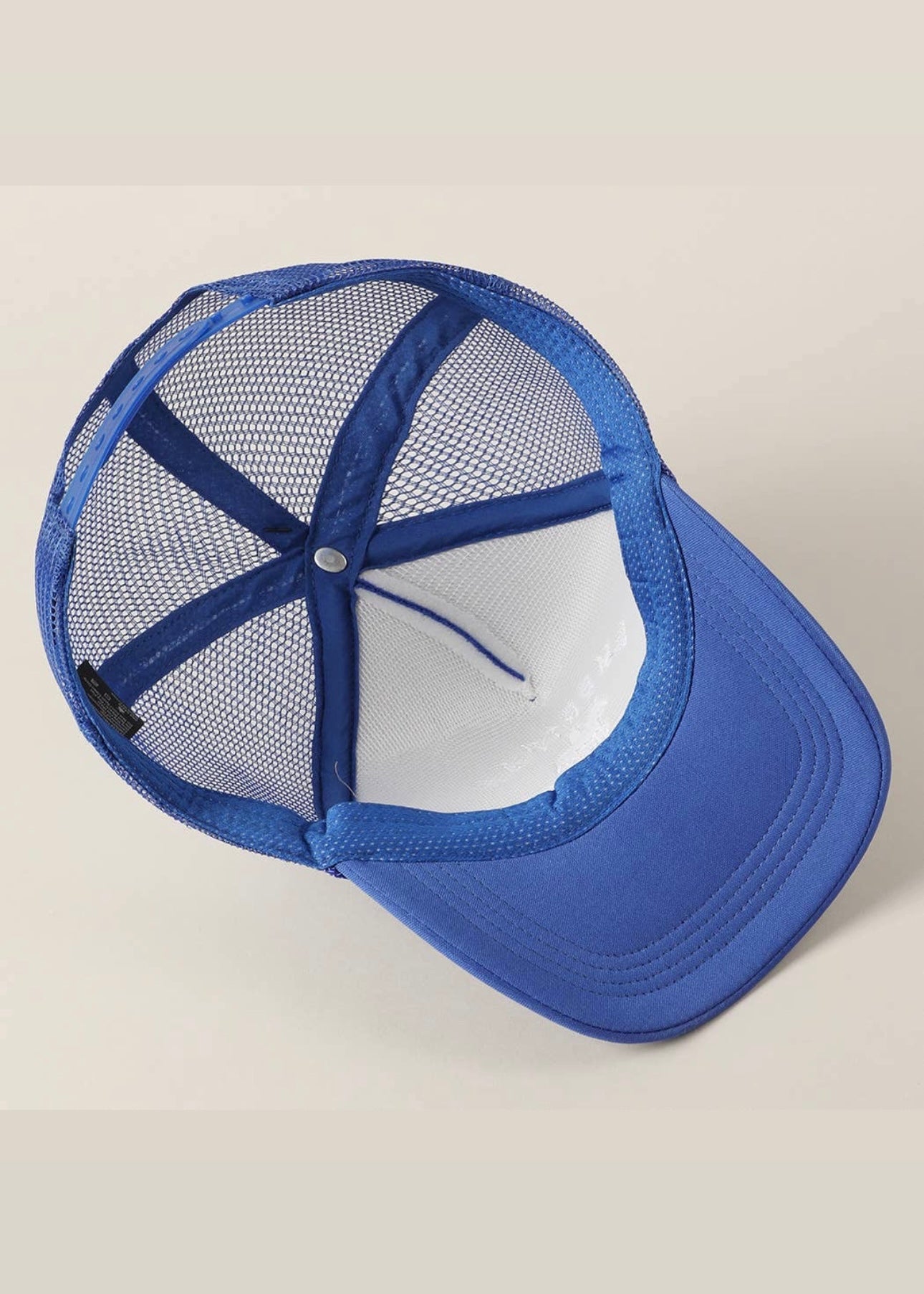 American Cowgirl Embroidery Trucker Hat in Royal Blue