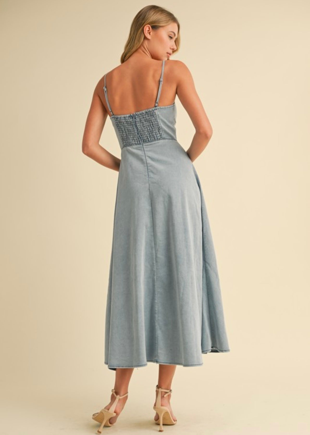 Chambray Charm Midi Dress