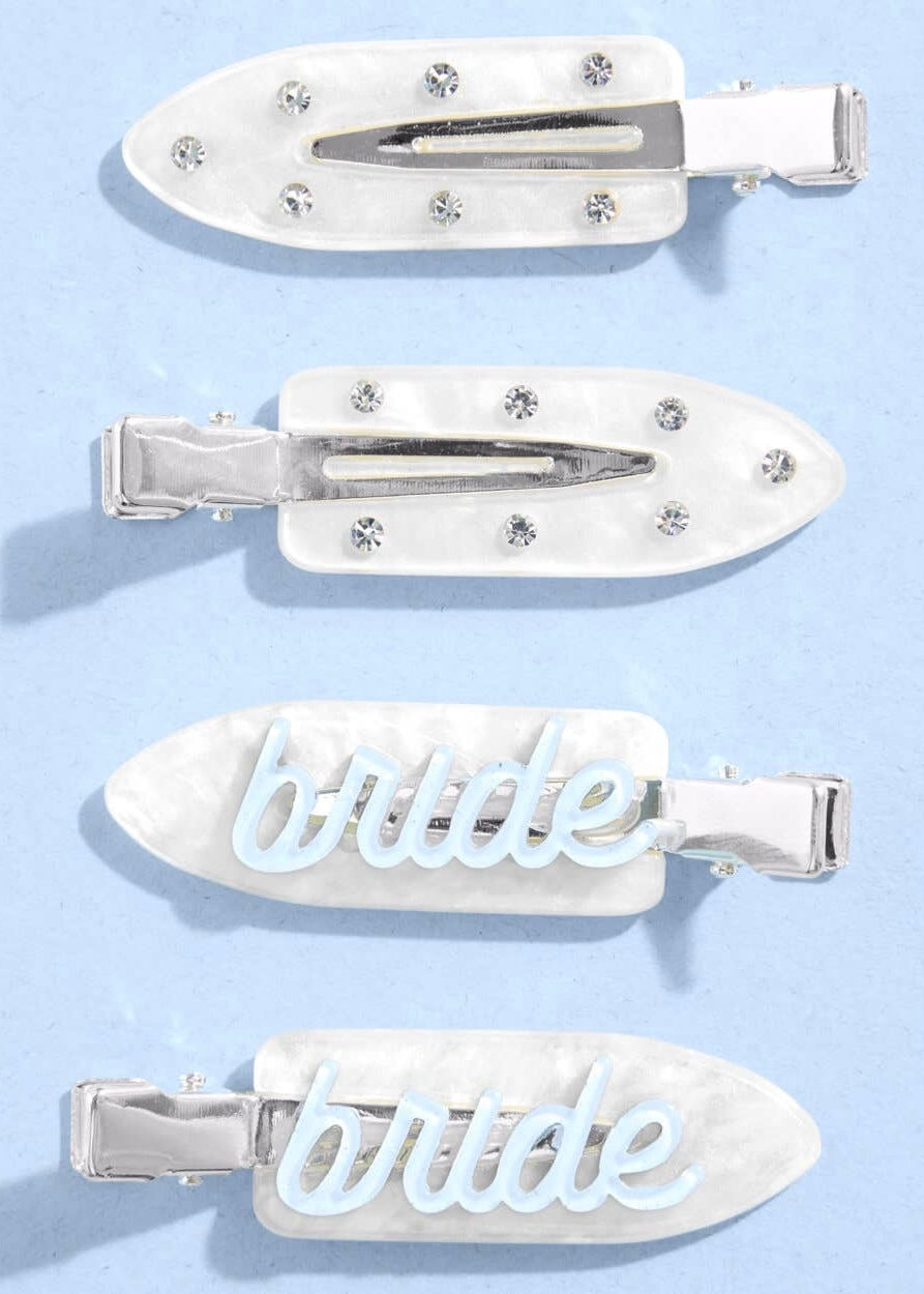 Something Blue Acrylic Bridal Hair Clips