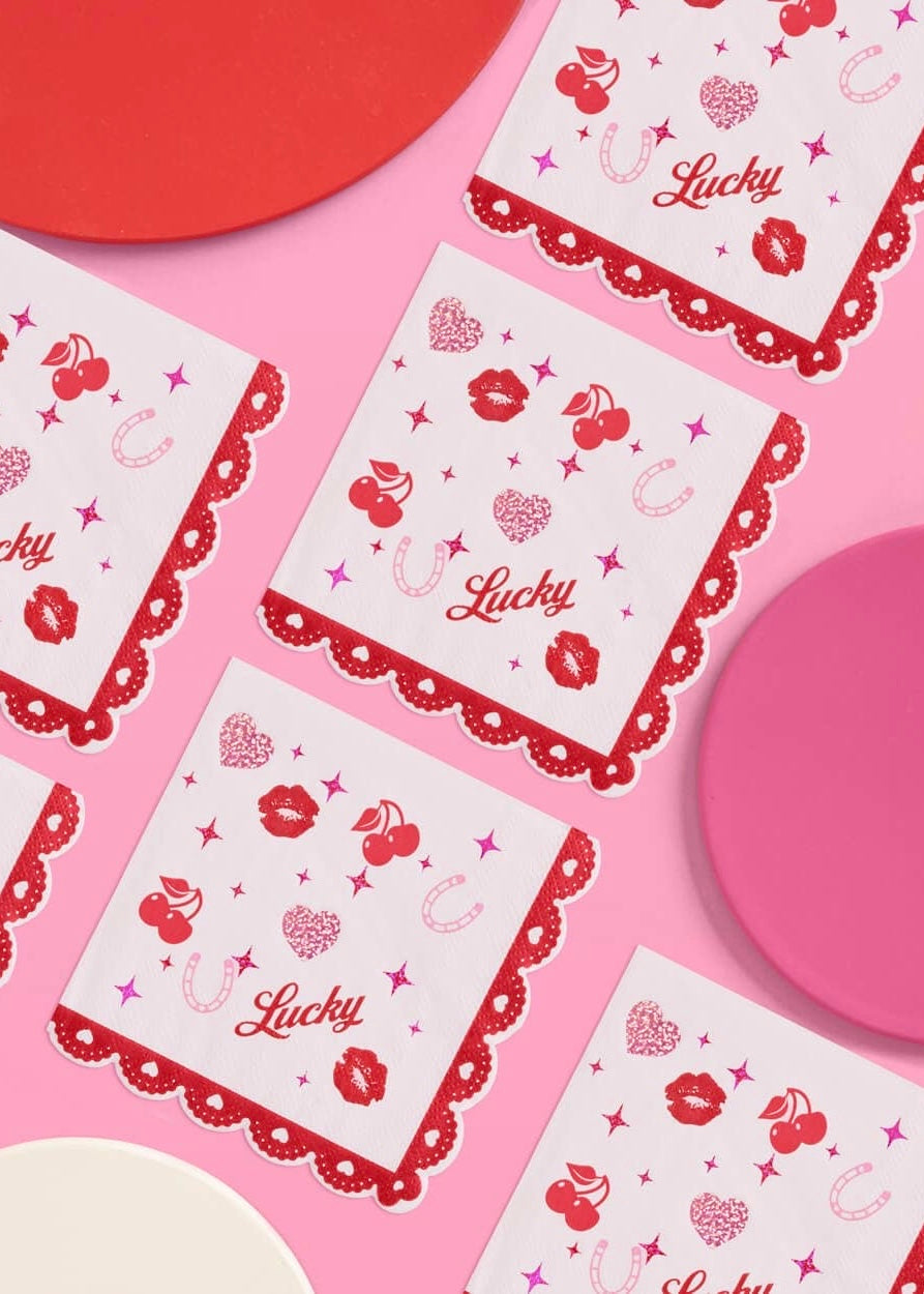Lucky In Love Bachelorette & Bridal Party Napkins
