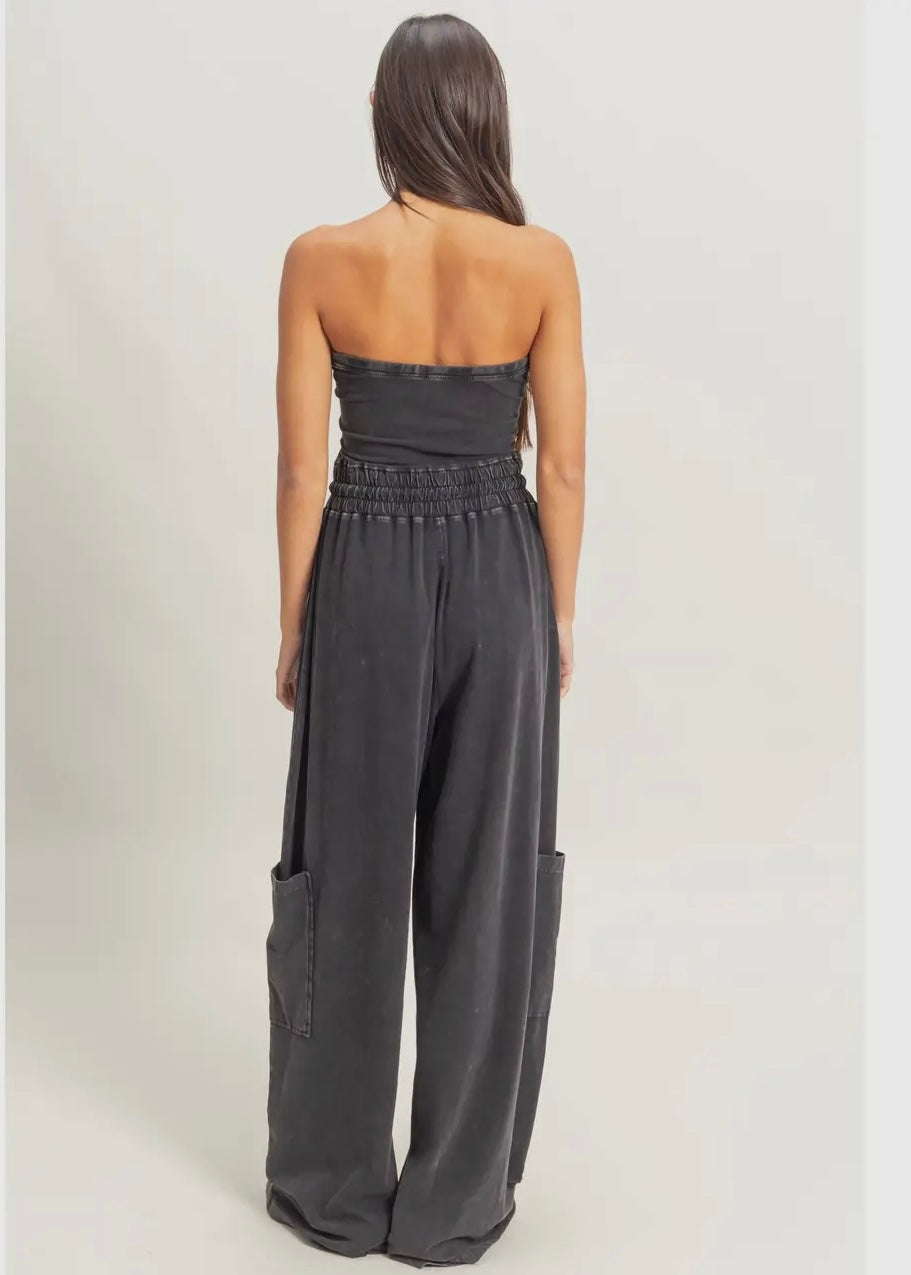 Lucky Girl Syndrome Jumpsuit in Charcoal