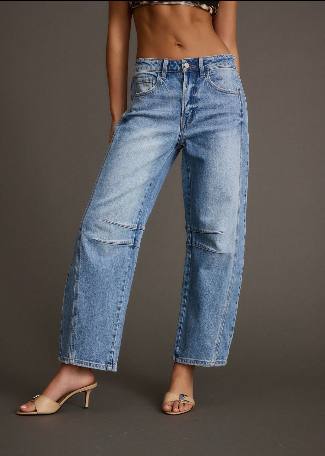 Infamous High Rise Barrel Leg Jeans