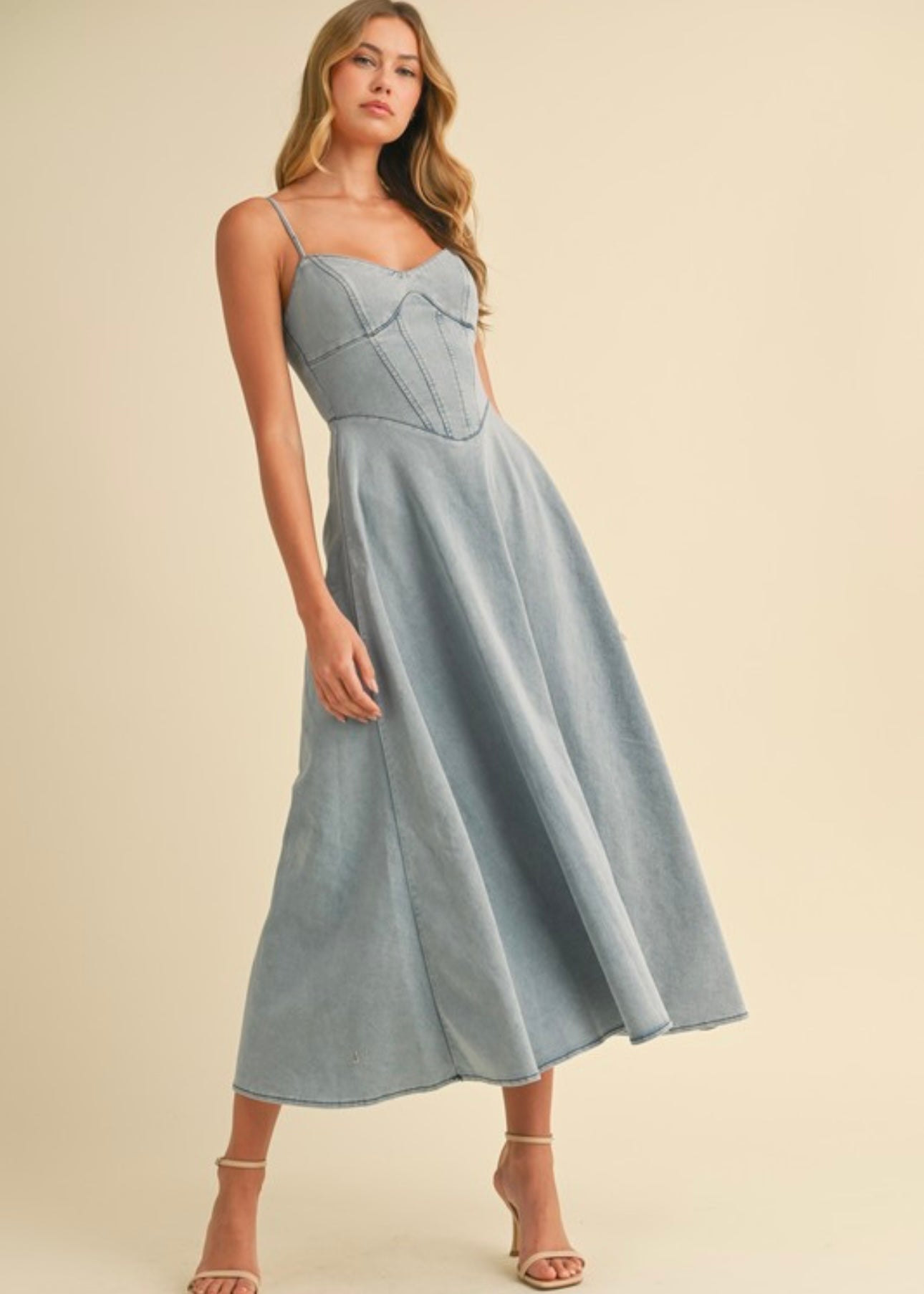 Chambray Charm Midi Dress