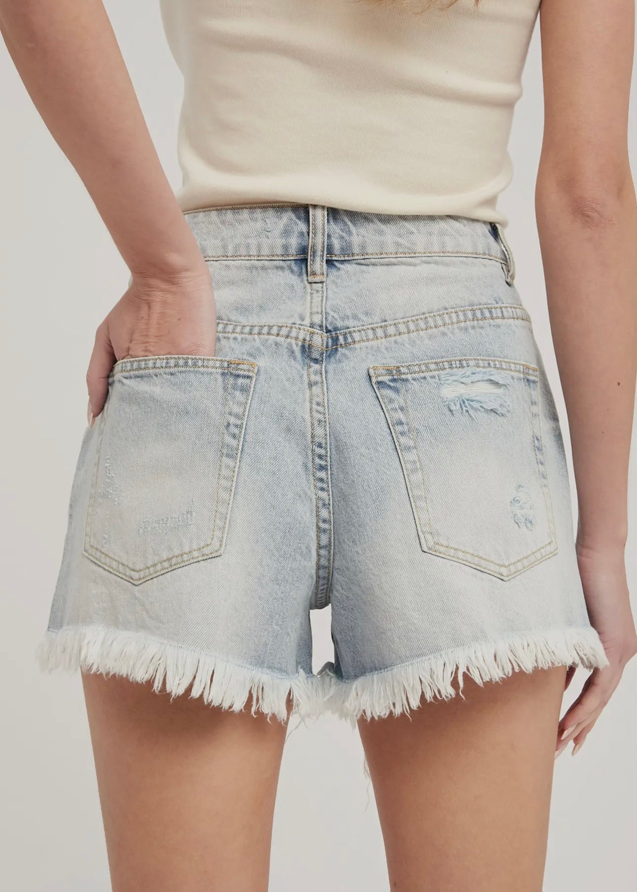 FOMO Fringe High Waist Cutoff Shorts