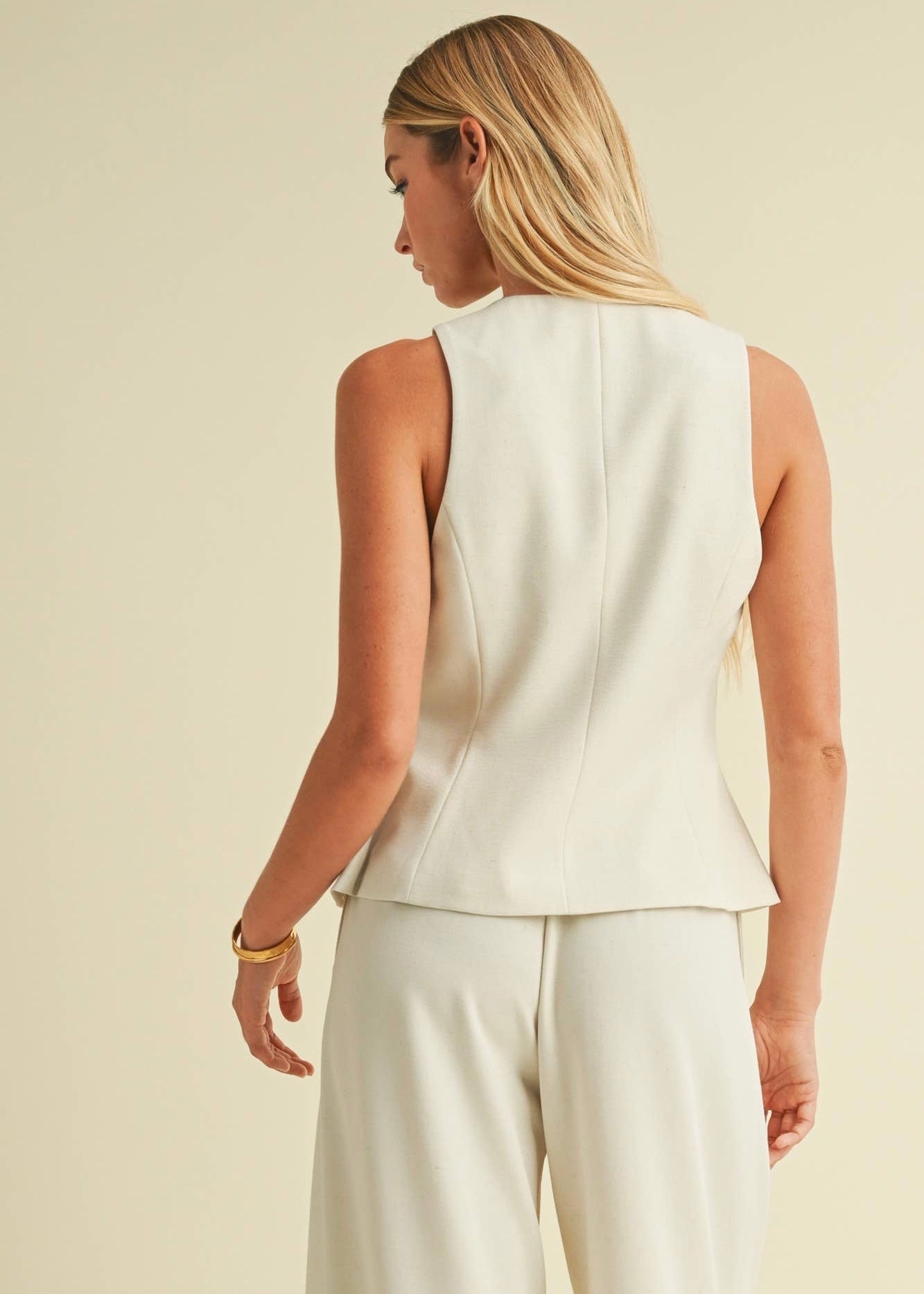 Posh Avenue Tailored Linen Vest