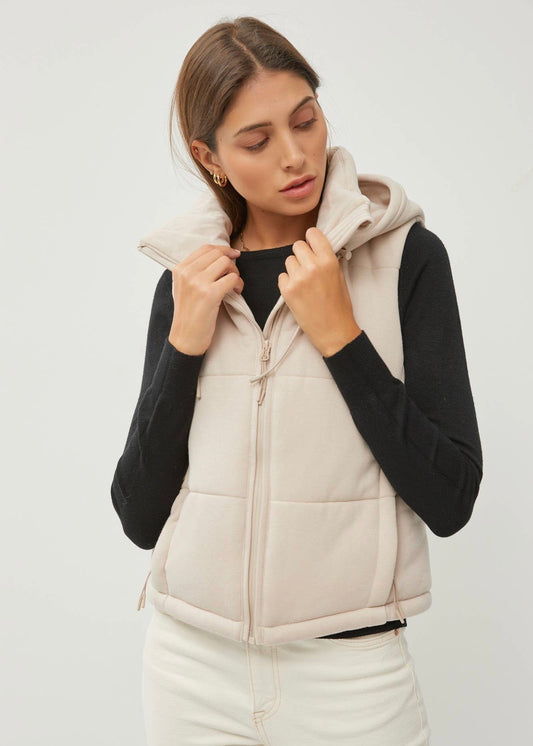 After the Storm Hooded Vest in Cream
