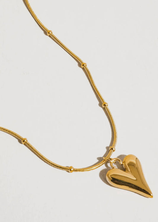 Natalia 18K Gold Non-Tarnish Heart Necklace