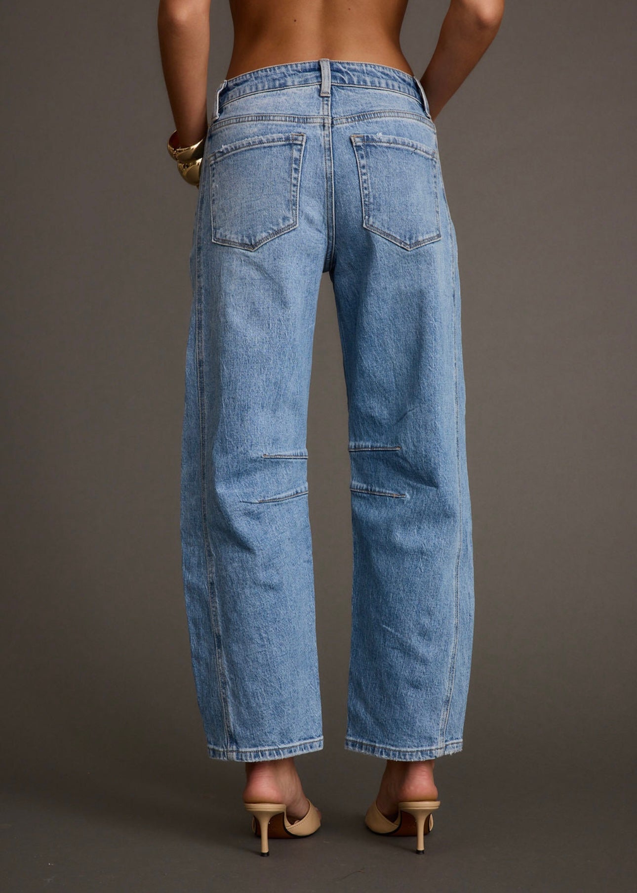 Infamous High Rise Barrel Leg Jeans