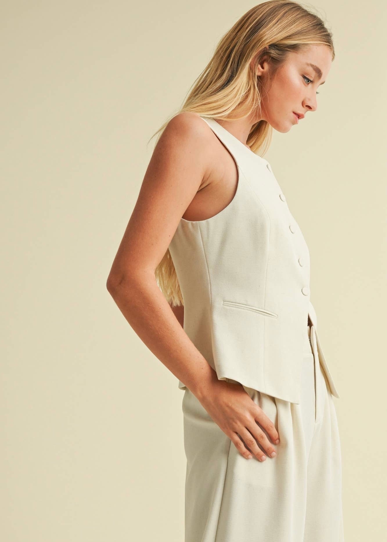 Posh Avenue Tailored Linen Vest