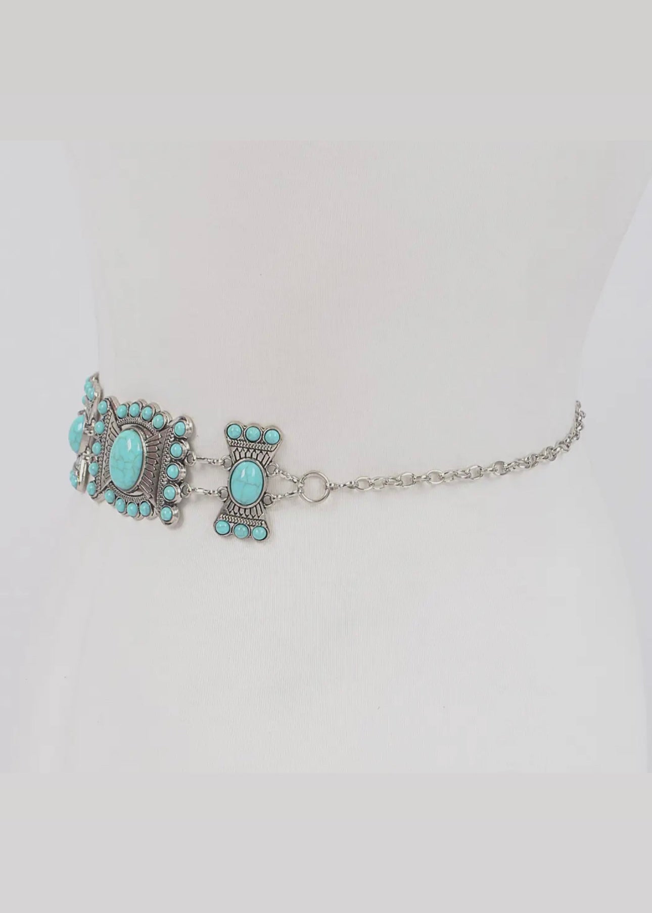 My Maria Western Concho Disc Chain Belt in Silver
