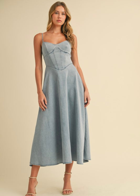 Chambray Charm Midi Dress