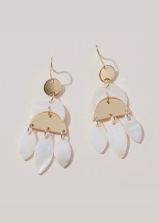 3 Drop Mother of Pearl Earrings