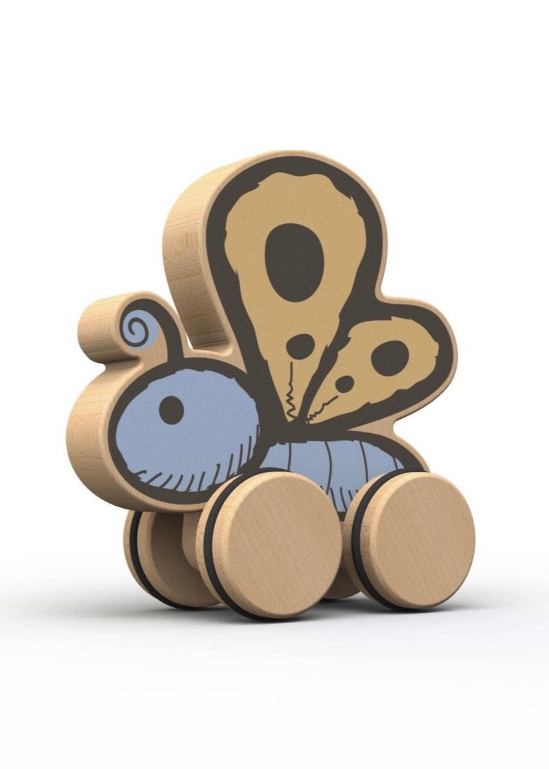 Wood Push Around Garden Pals: Bee, Butterfly, Ladybug